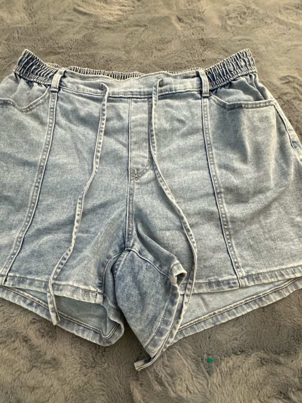 Ava & Viv Light Blue Drawstring Denim Shorts